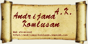 Andrijana Komlušan vizit kartica